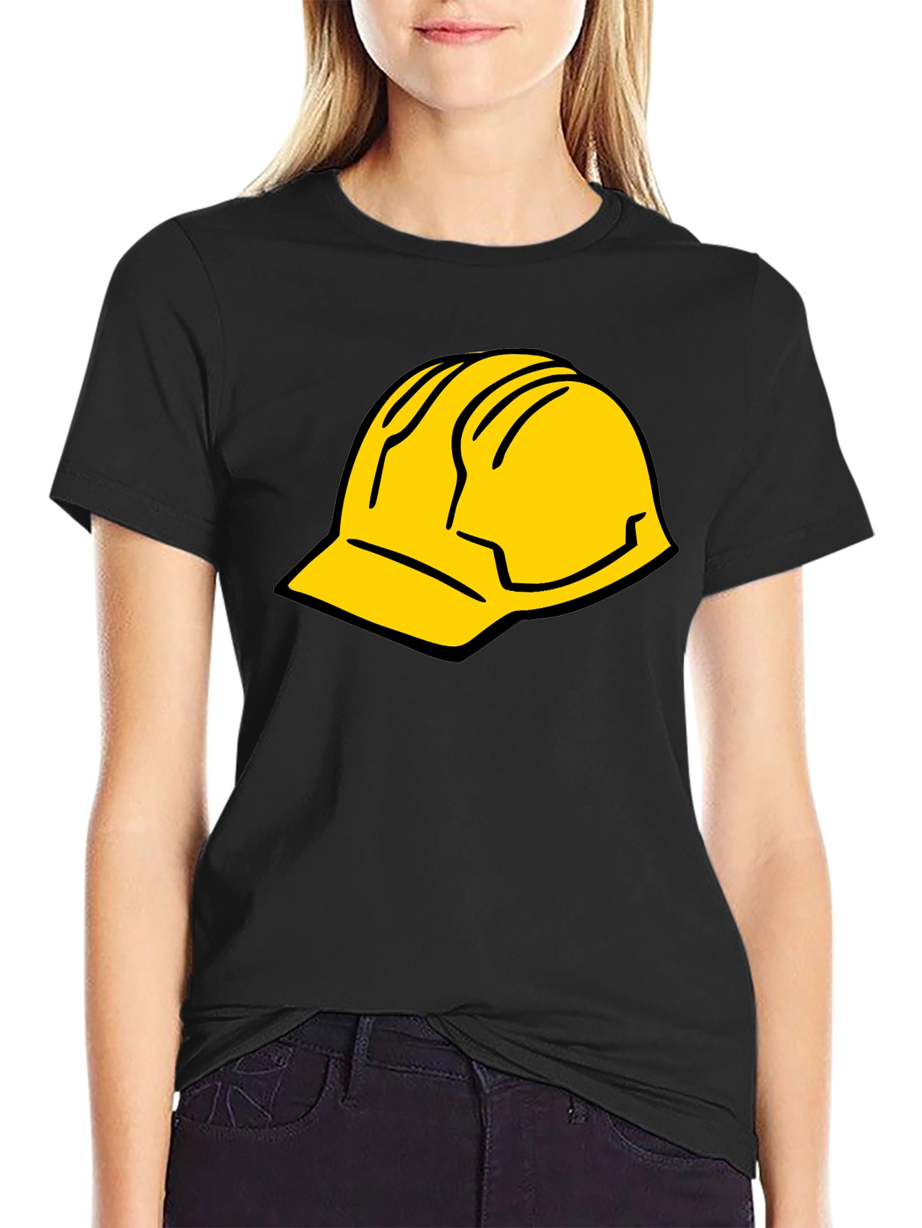 Black Tee with Hard Hat Graphic
