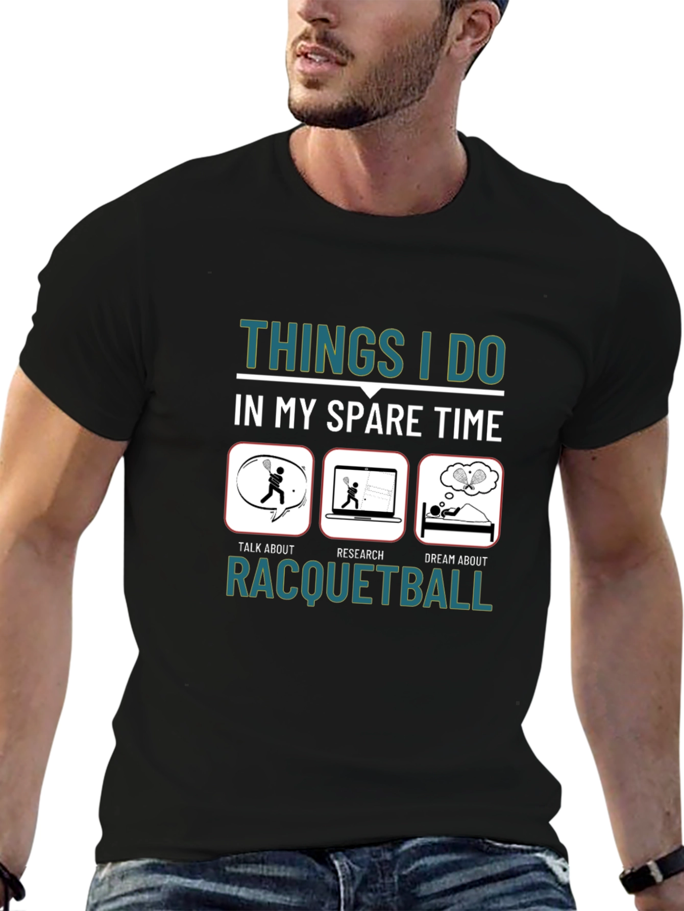 Racquetball Spare Time Hobby Graphic Tee