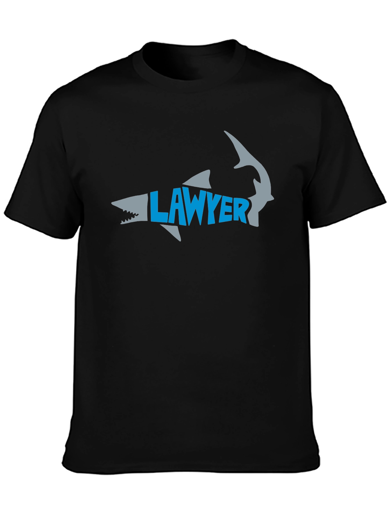 Lawyer Shark Graphic Tee - Black Cotton T-Shirt