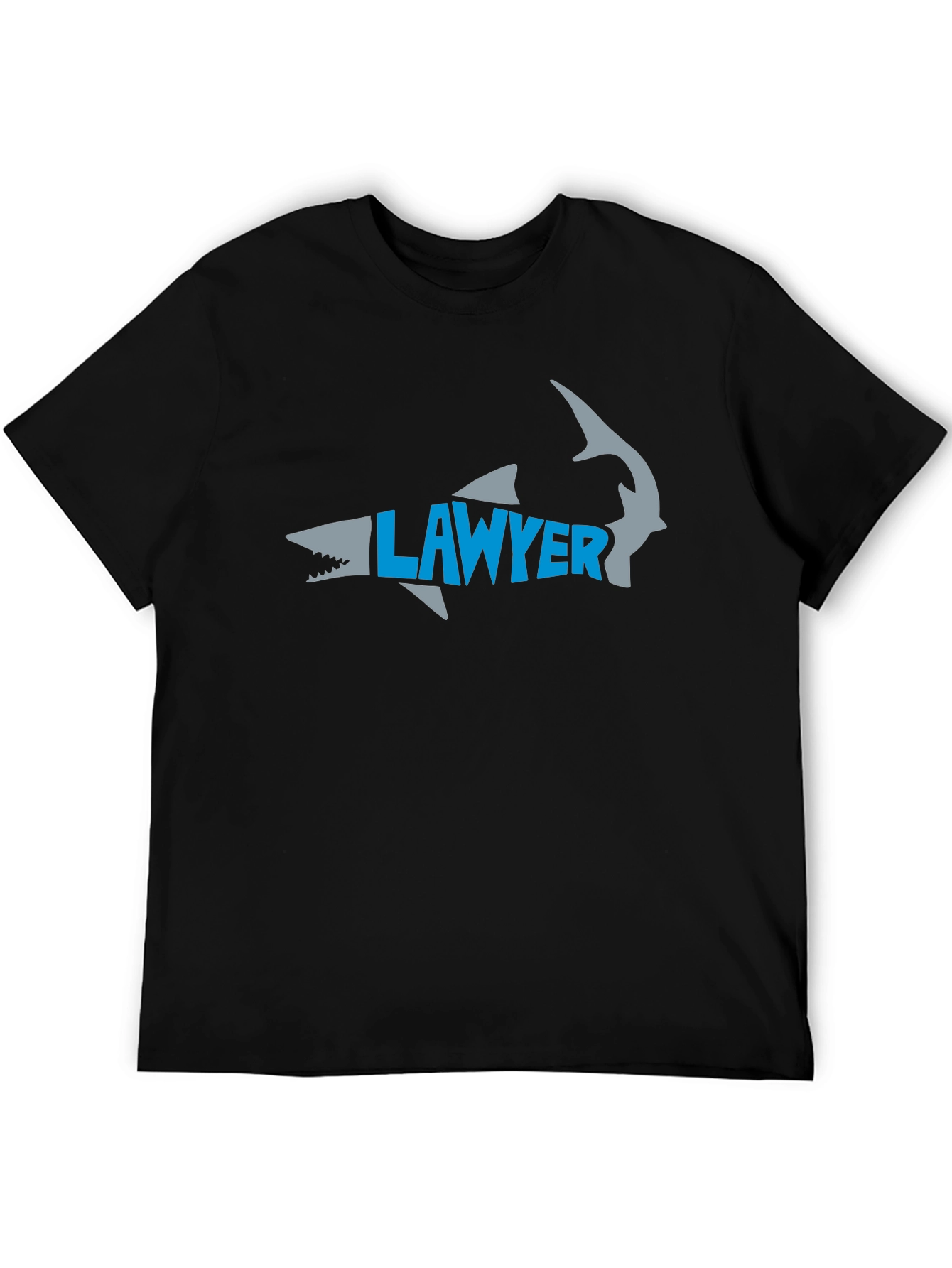 Lawyer Shark Graphic Tee - Black Cotton T-Shirt
