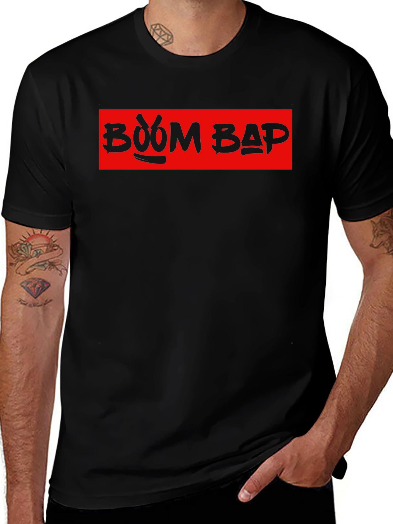 Boom Bap Graphic T-Shirt - Red and Black