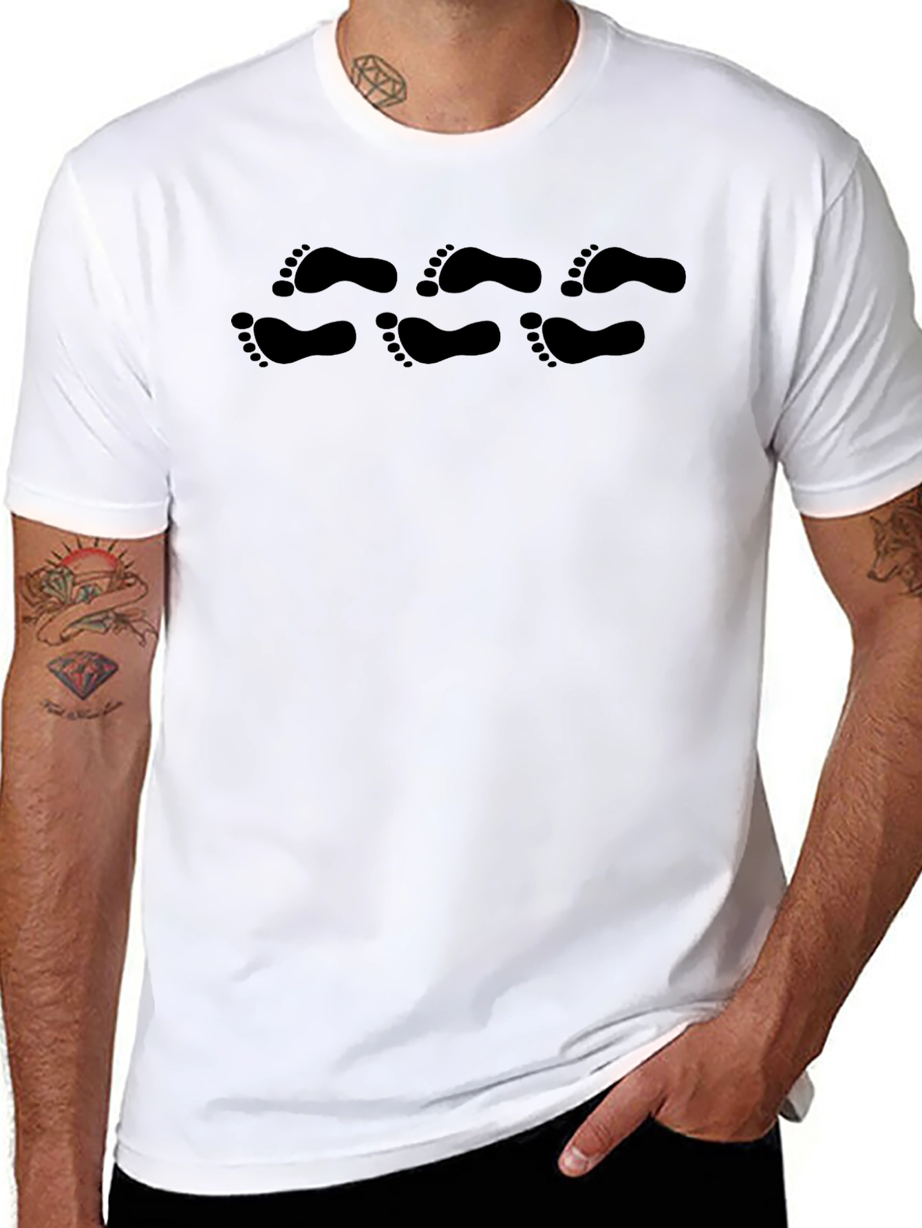 Footprint Graphic Print Tee - Black