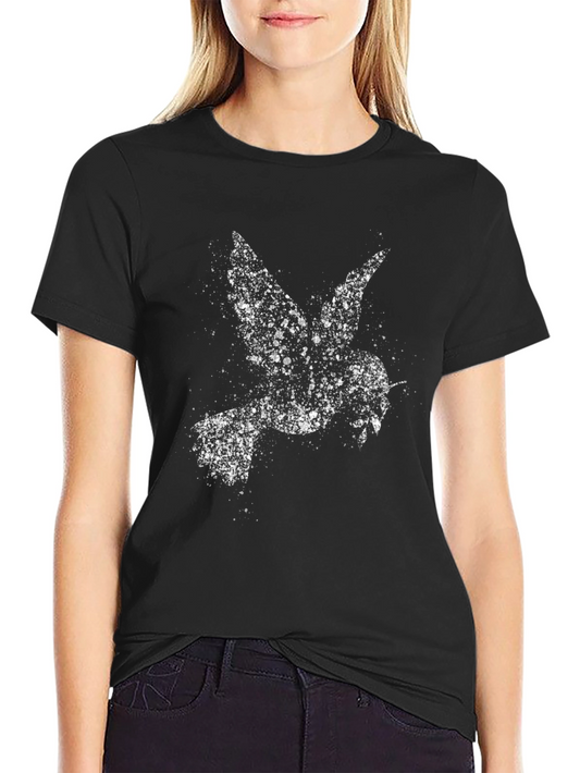 Abstract Dove Graphic Black T-Shirt
