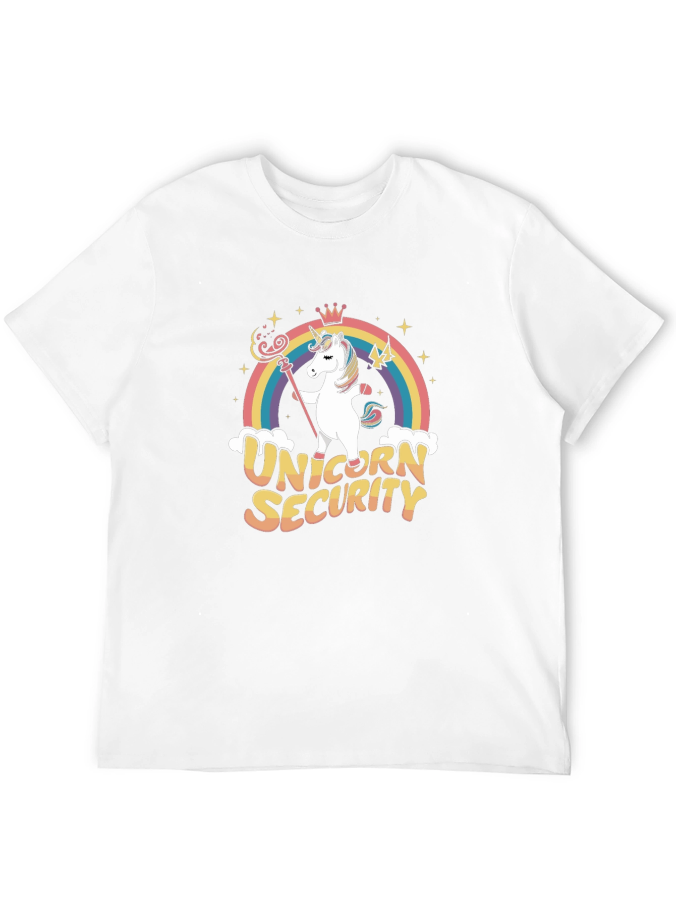 Unicorn Security Black Cotton Graphic Tee