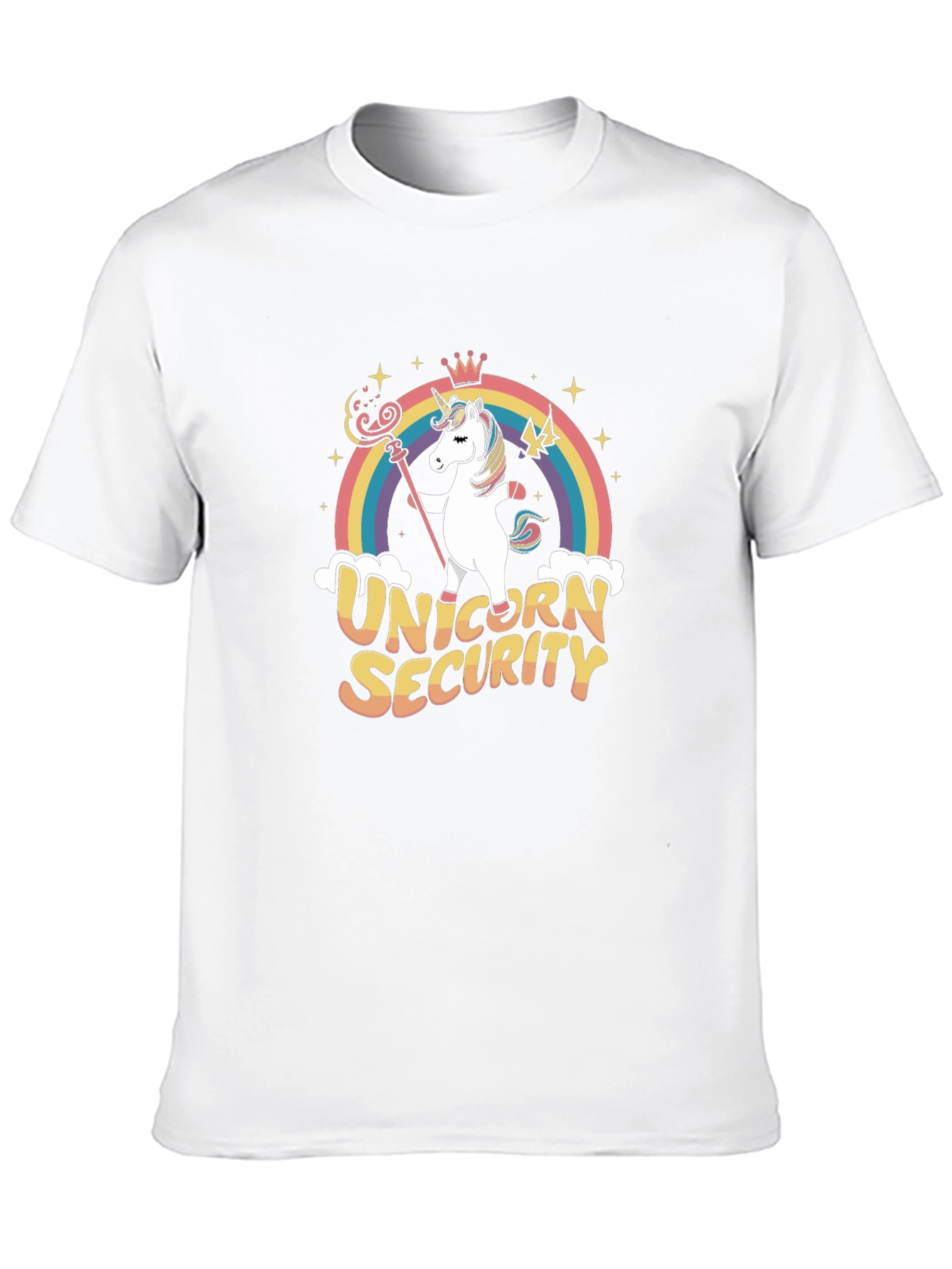 Unicorn Security Black Cotton Graphic Tee