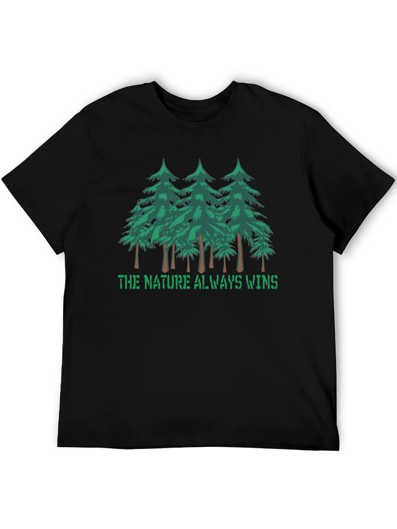 Nature Wins Black Graphic Tee