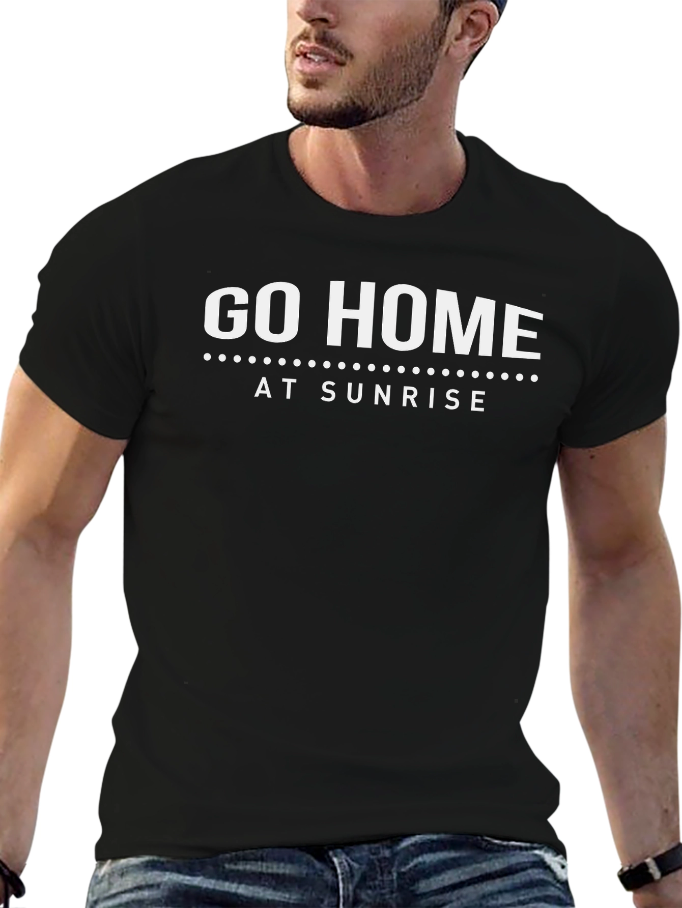 Go Home At Sunrise Black T-Shirt