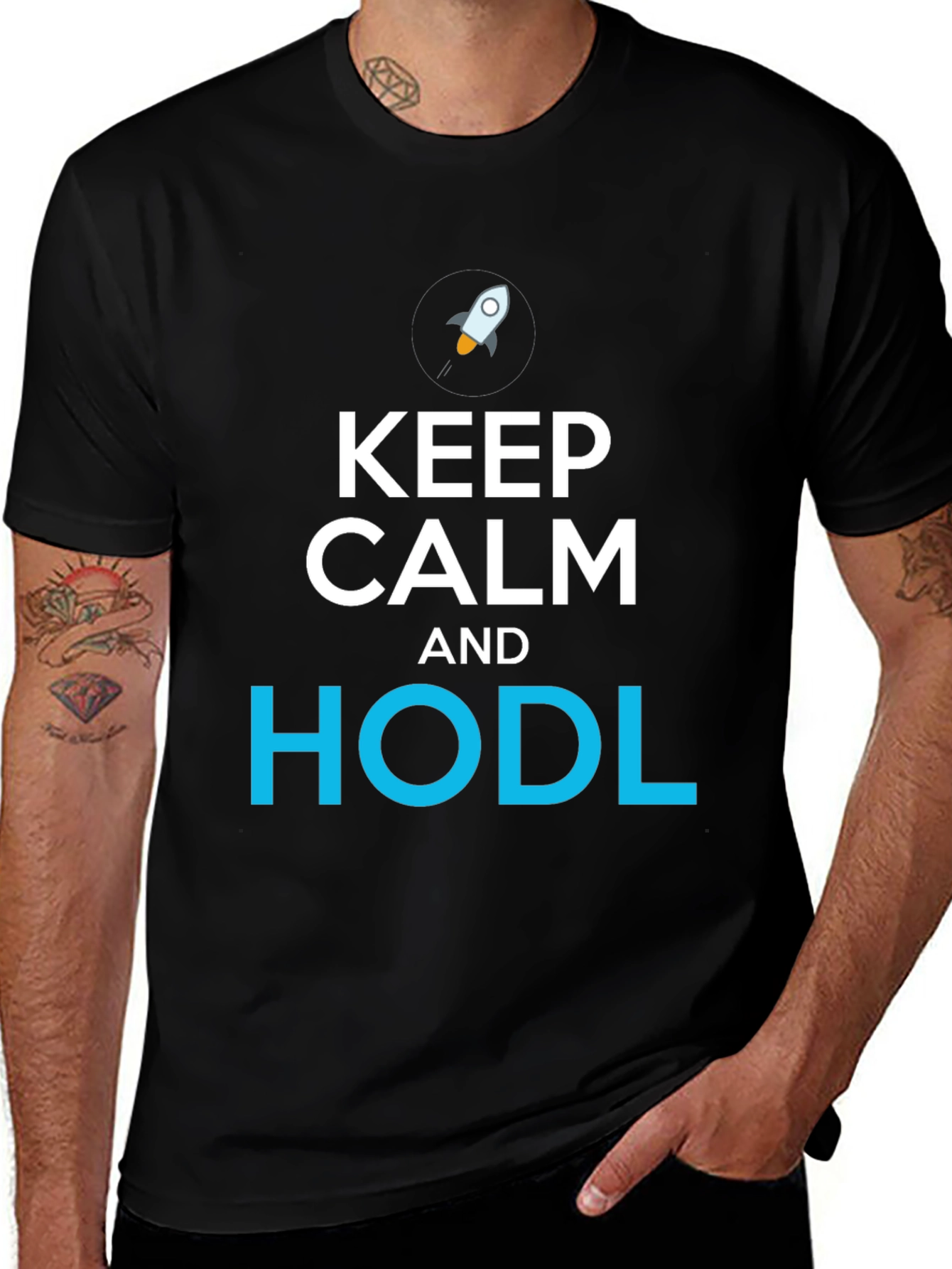 Keep Calm and HODL Black T-Shirt