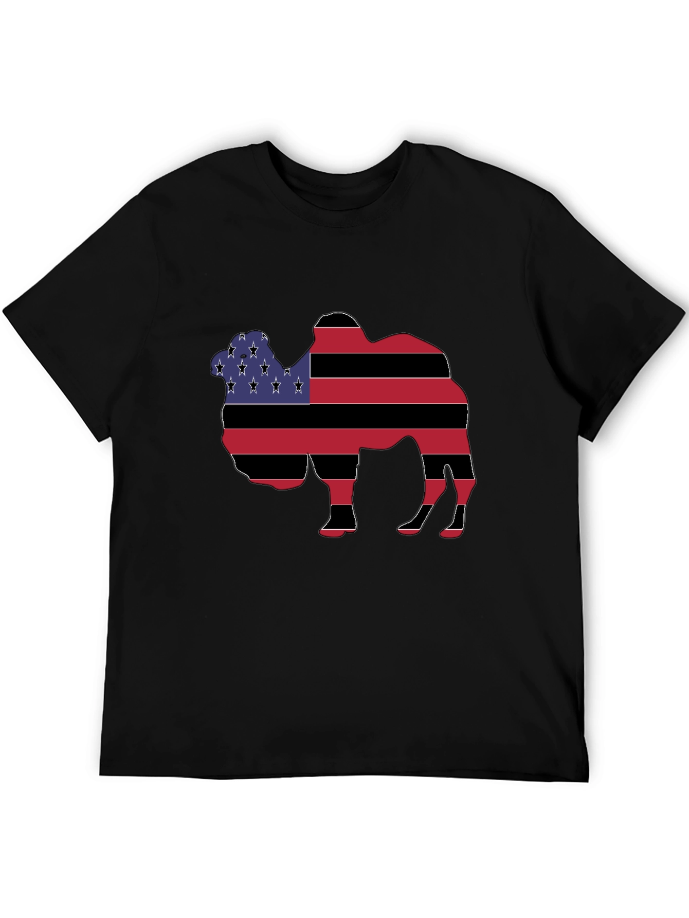 Camel Silhouette USA Flag Graphic T-Shirt