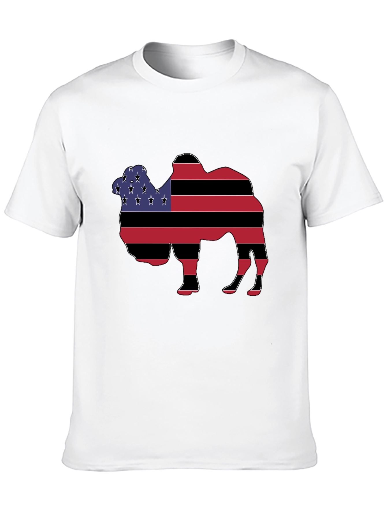 Camel Silhouette USA Flag Graphic T-Shirt