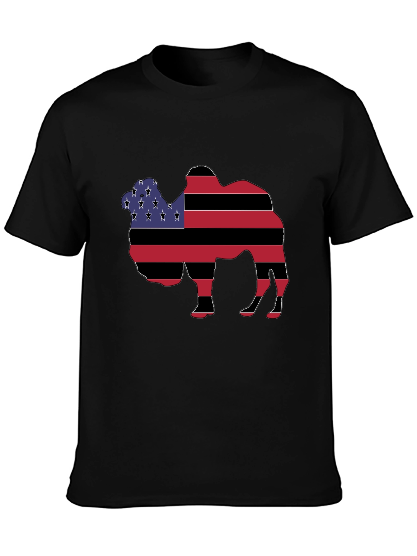 Camel Silhouette USA Flag Graphic T-Shirt