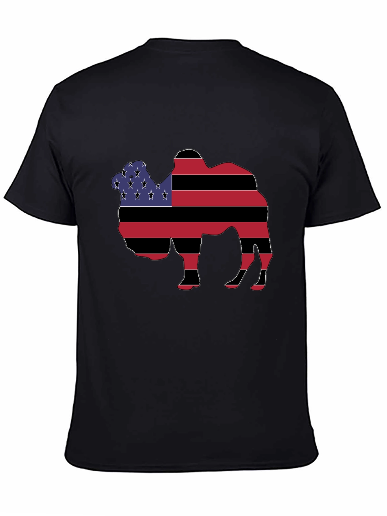 Camel Silhouette USA Flag Graphic T-Shirt