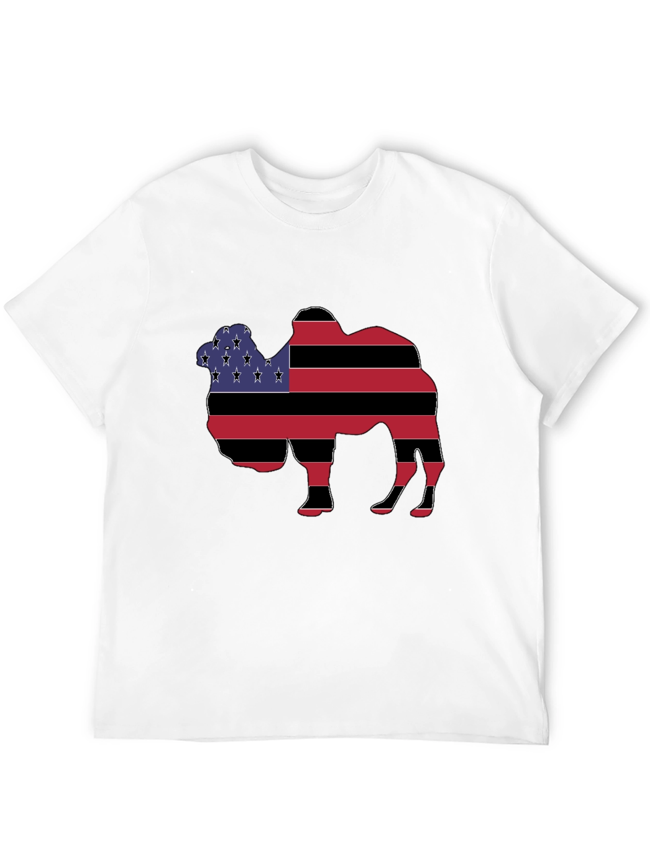 Camel Silhouette USA Flag Graphic T-Shirt