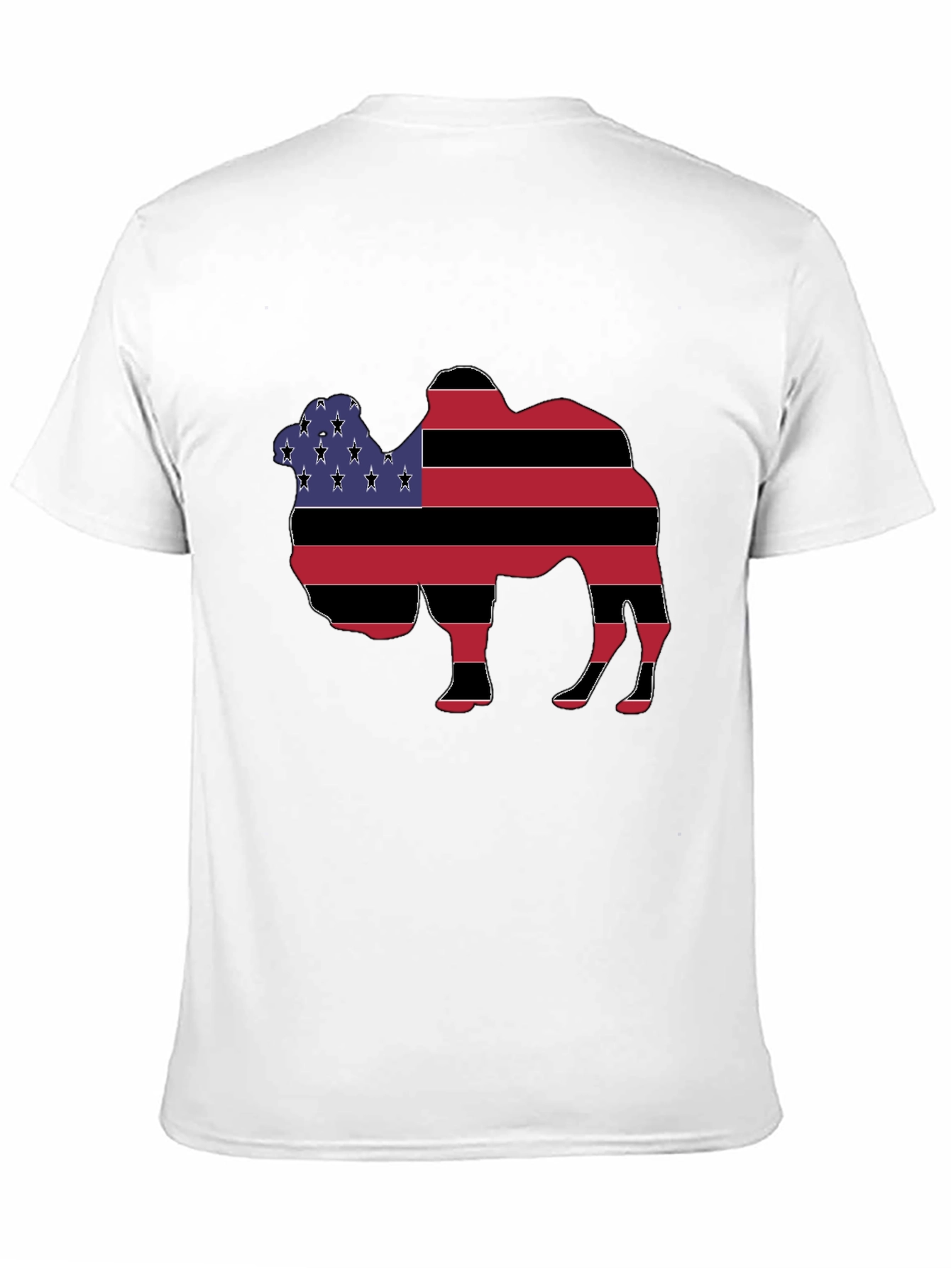 Camel Silhouette USA Flag Graphic T-Shirt