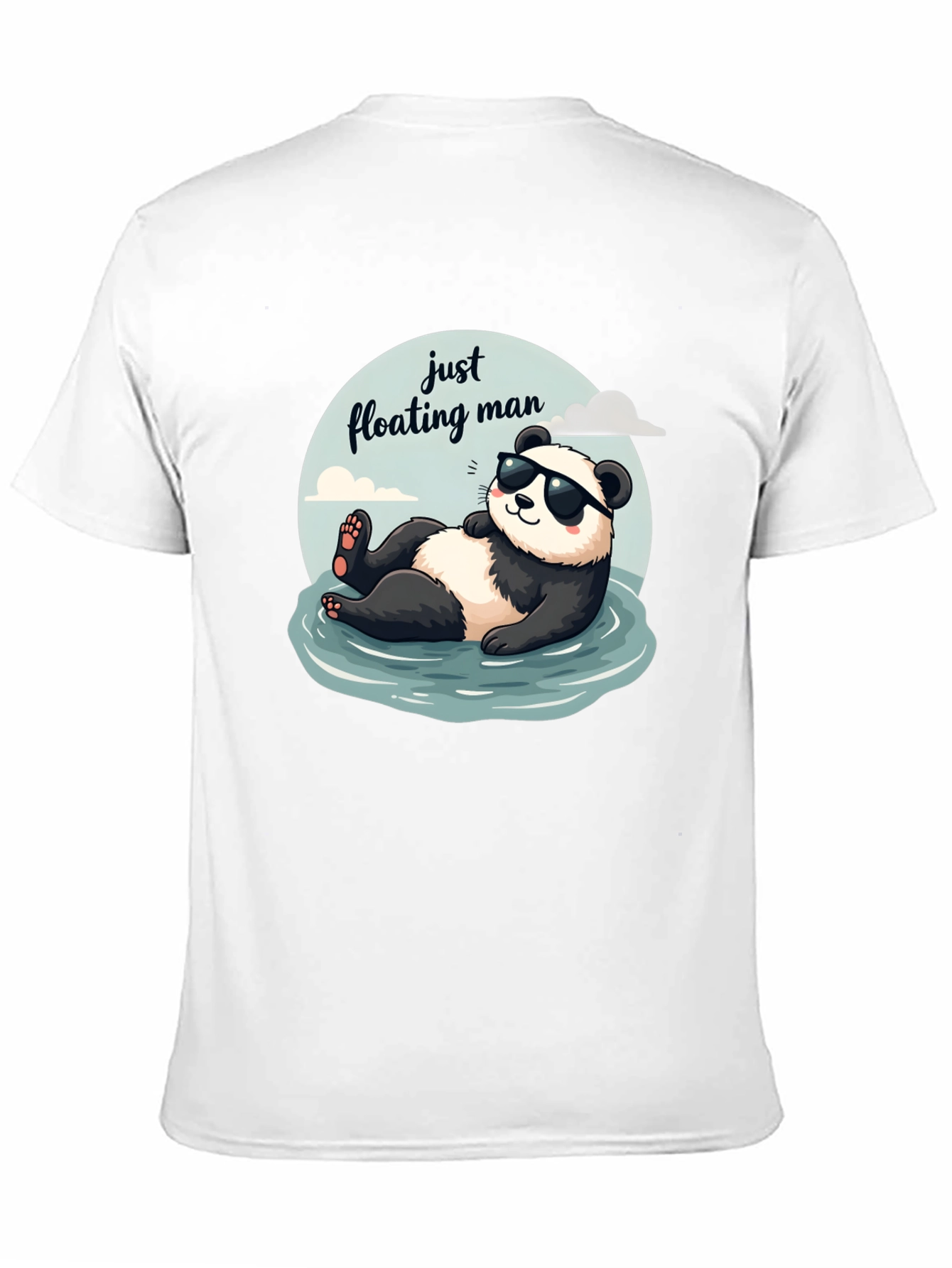 Just Floating Man Panda Graphic Tee