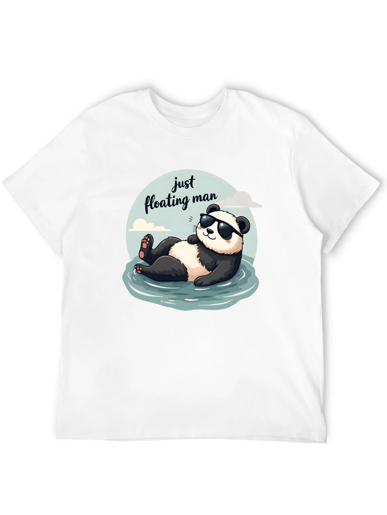 Just Floating Man Panda Graphic Tee