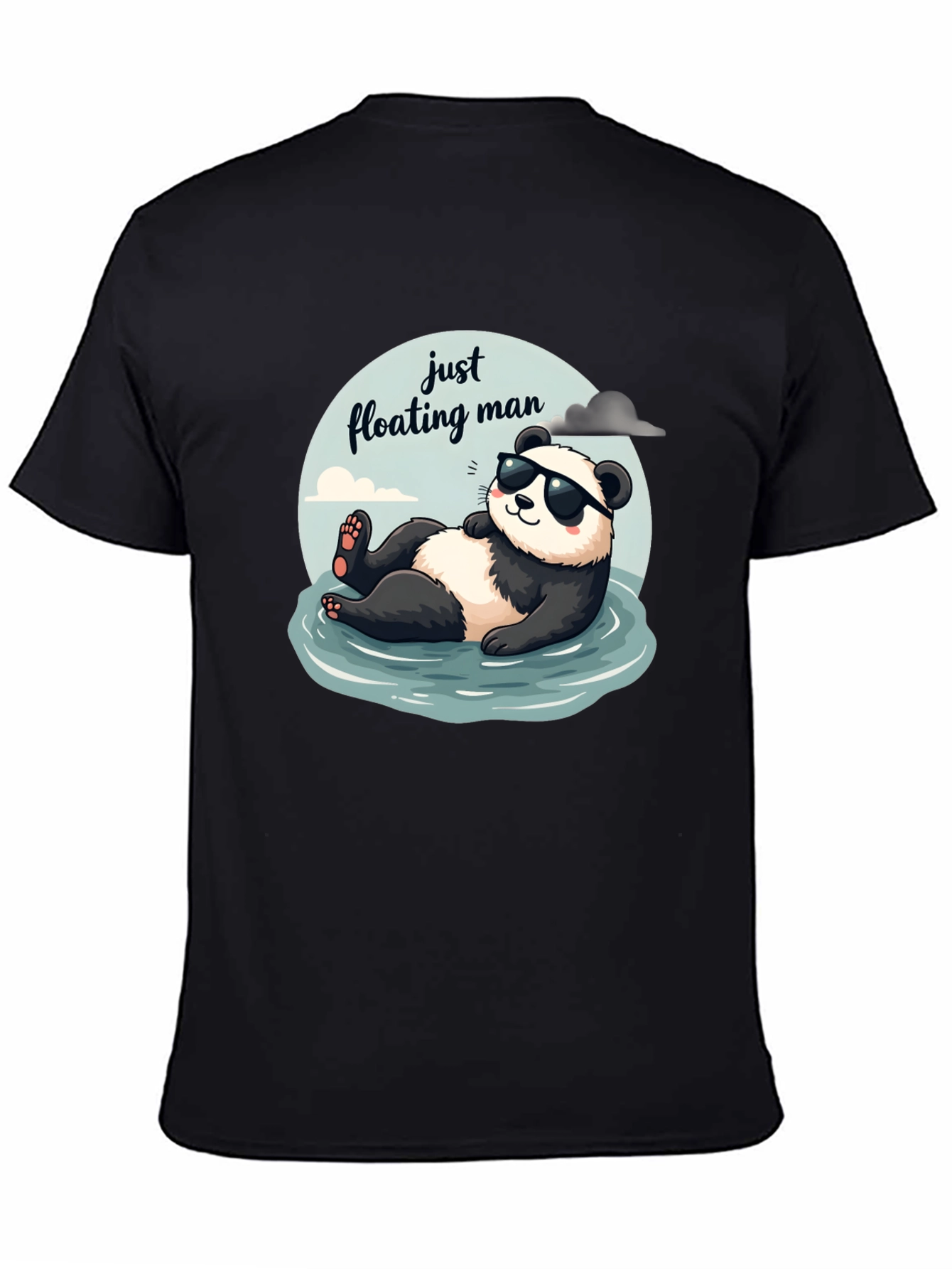 Just Floating Man Panda Graphic Tee