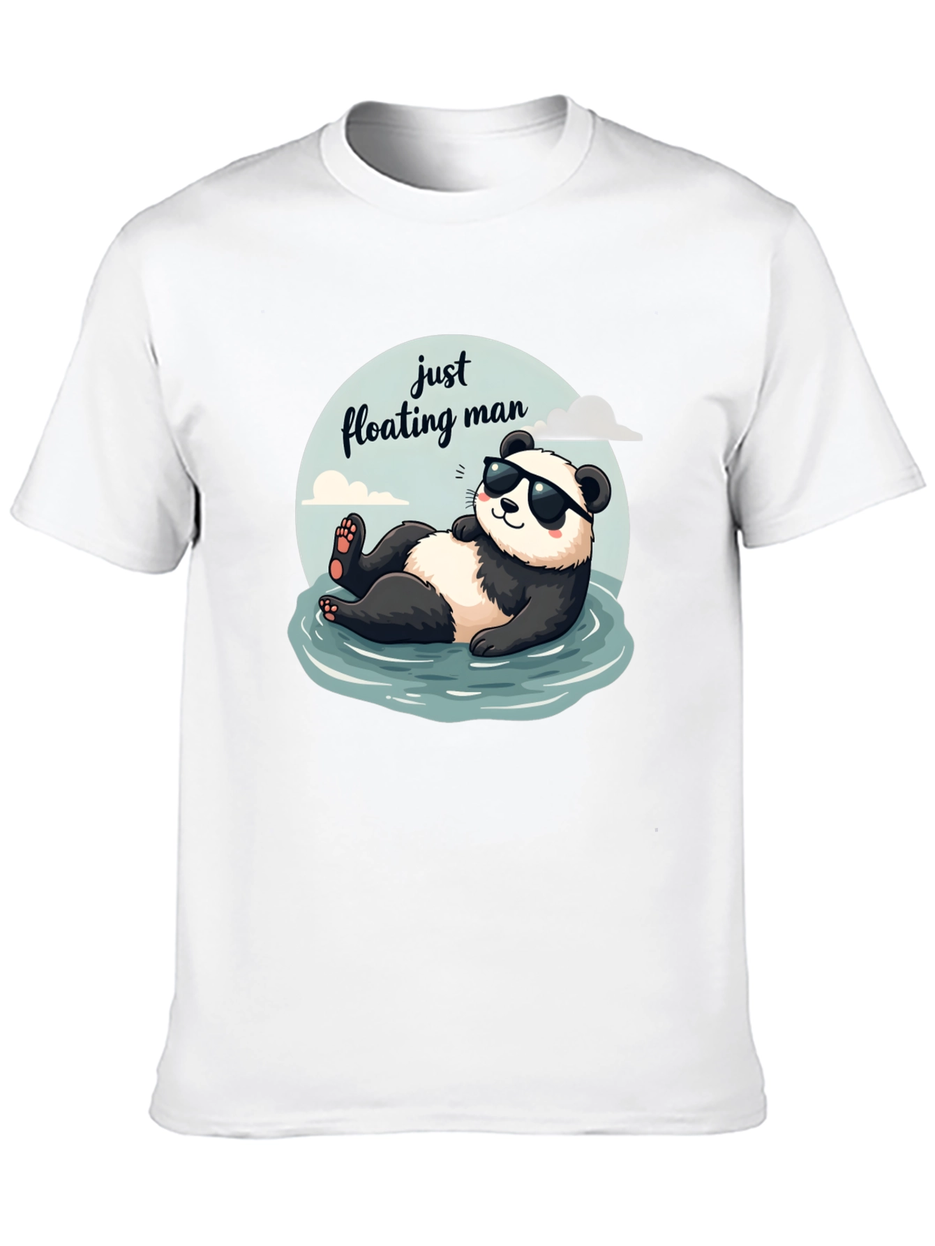 Just Floating Man Panda Graphic Tee
