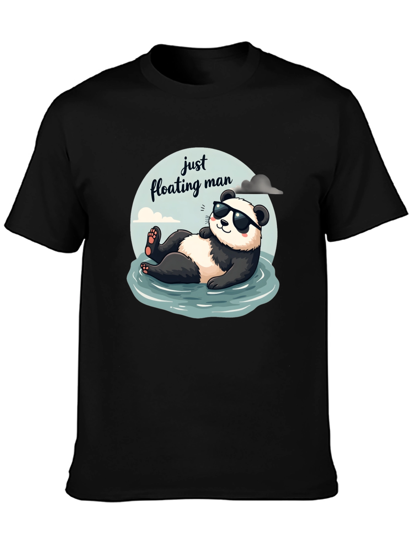 Just Floating Man Panda Graphic Tee