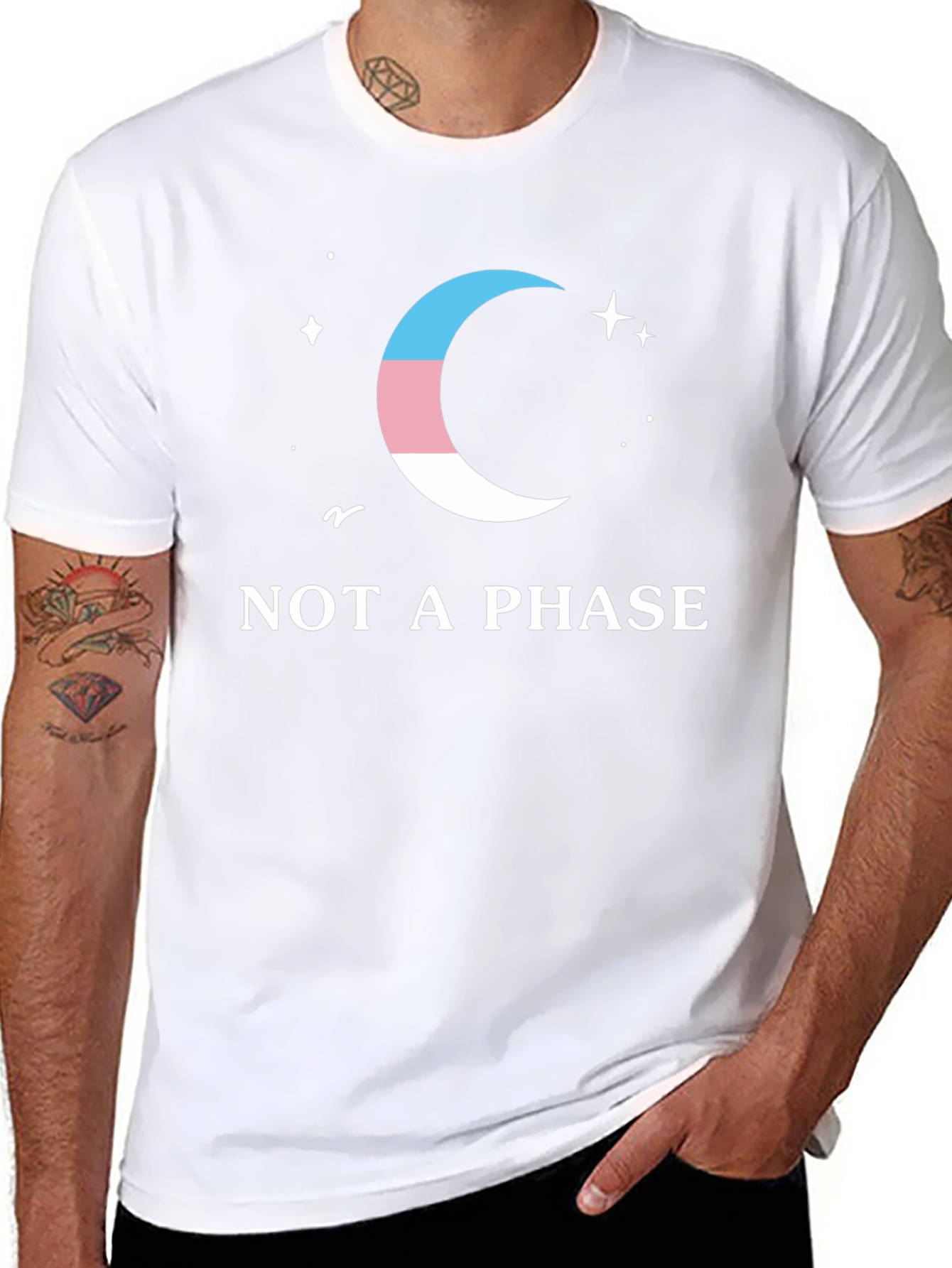 Trans Pride Moon Tee - Not a Phase T-Shirt