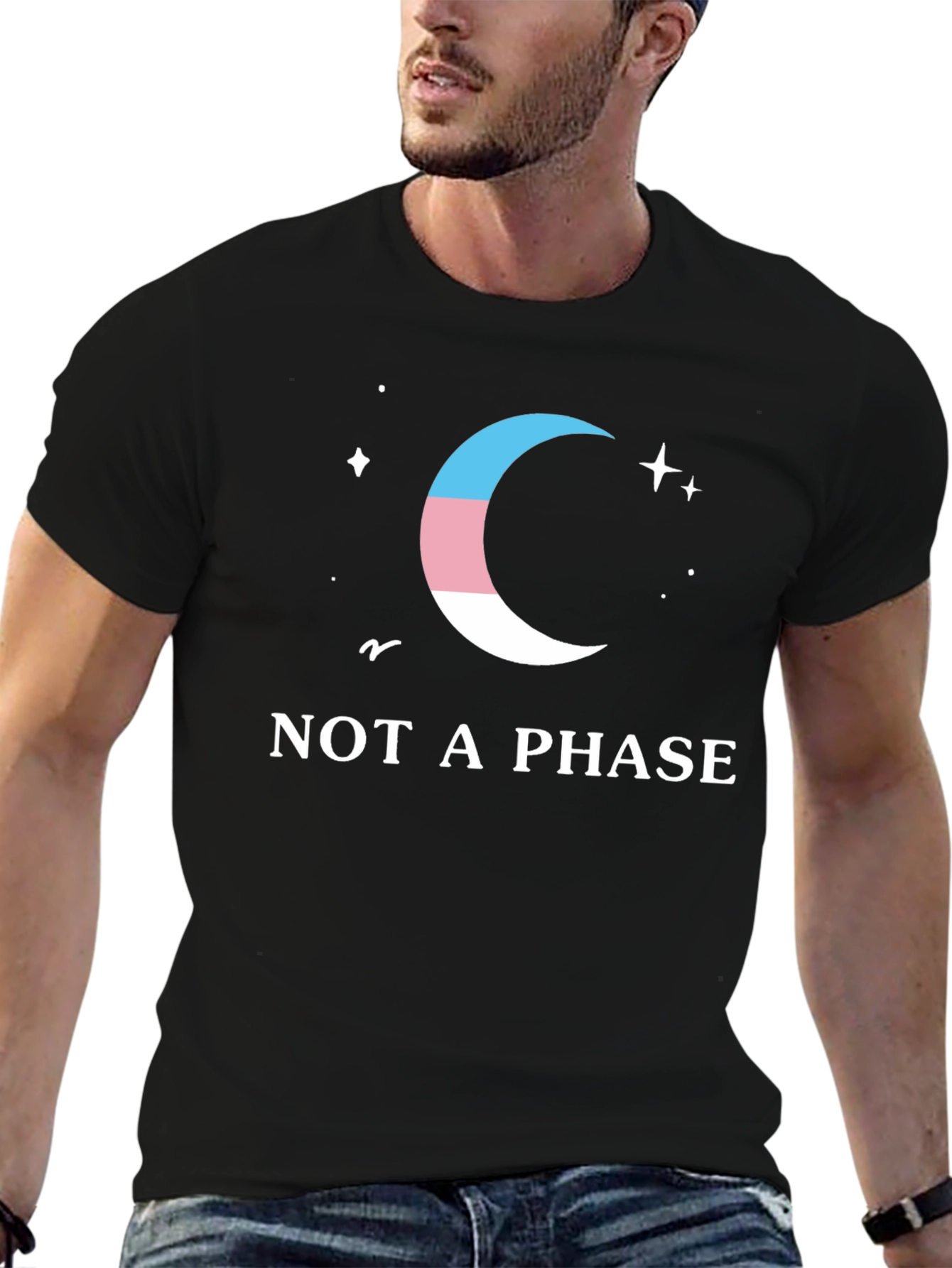 Trans Pride Moon Tee - Not a Phase T-Shirt