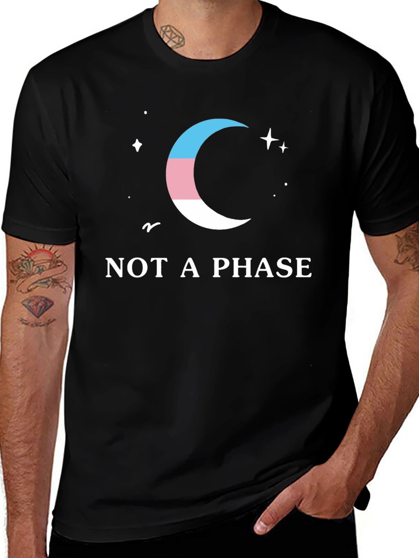 Trans Pride Moon Tee - Not a Phase T-Shirt