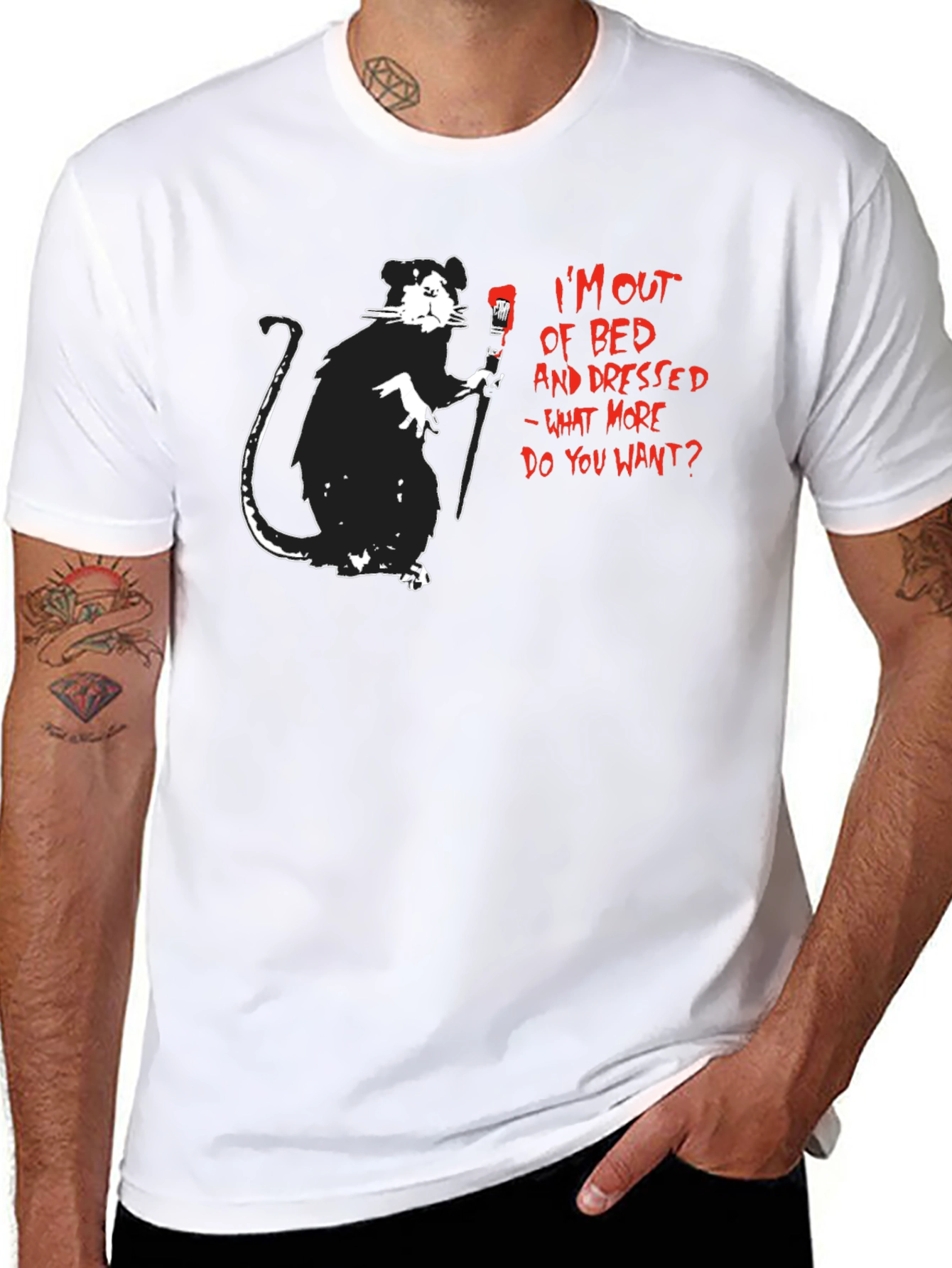 Banksy Rat Out of Bed T-Shirt