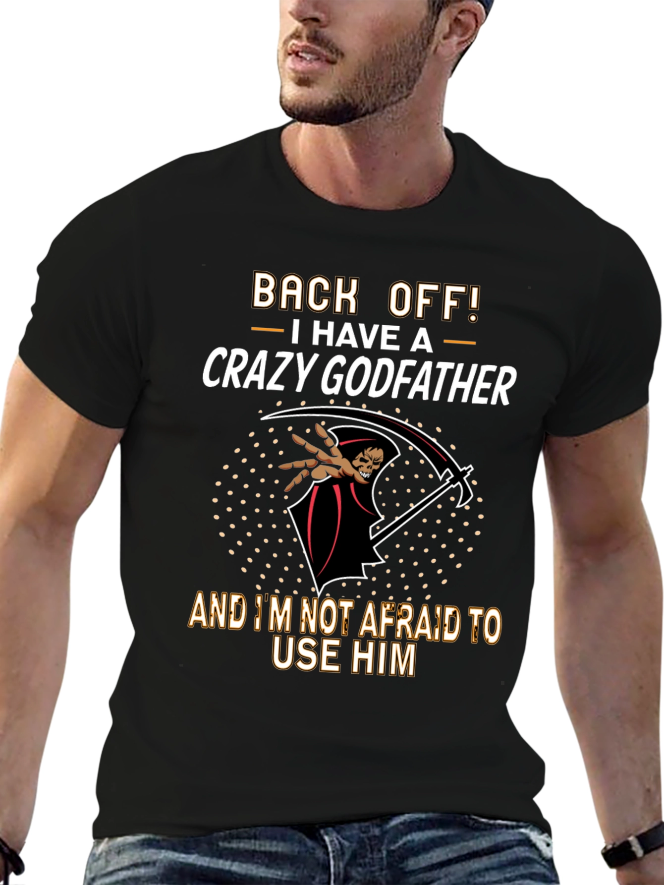 Crazy Godfather T-Shirt - Grim Reaper Graphic Tee