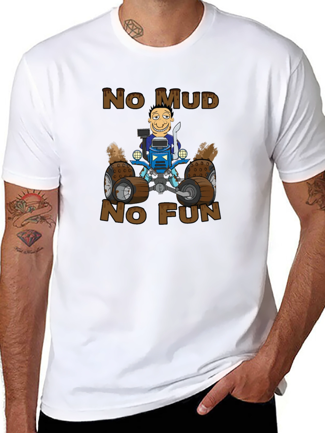 No Mud No Fun Cartoon ATV T-Shirt