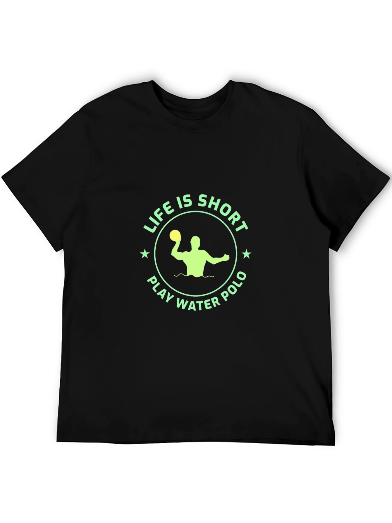 Life is Short Play Water Polo Black T-Shirt