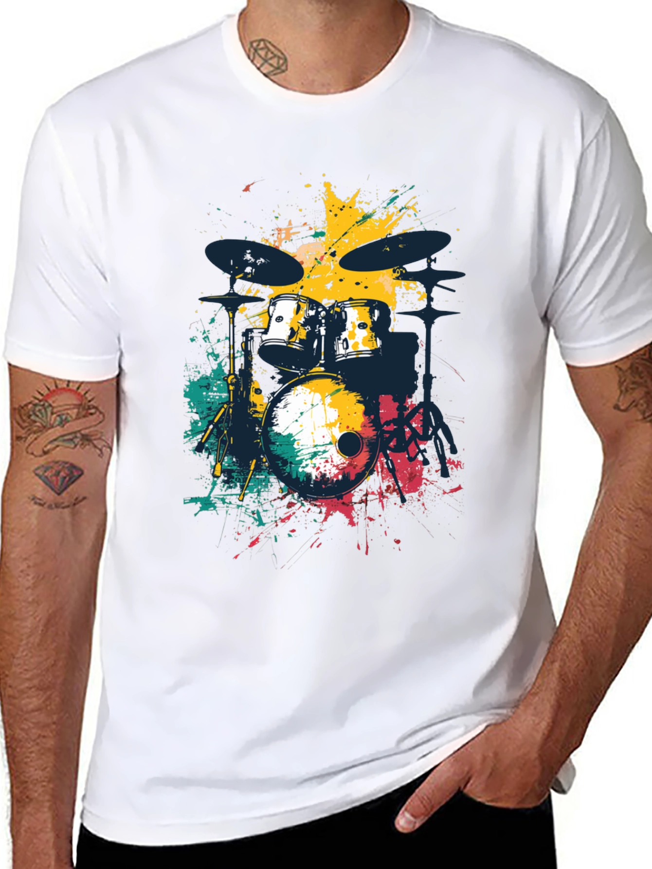 Abstract Drum Set Mens Graphic Tee