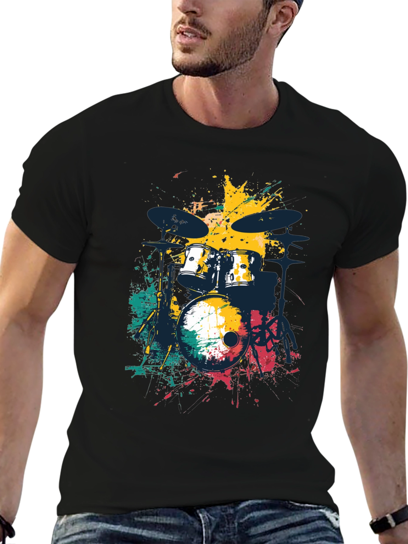 Abstract Drum Set Mens Graphic Tee