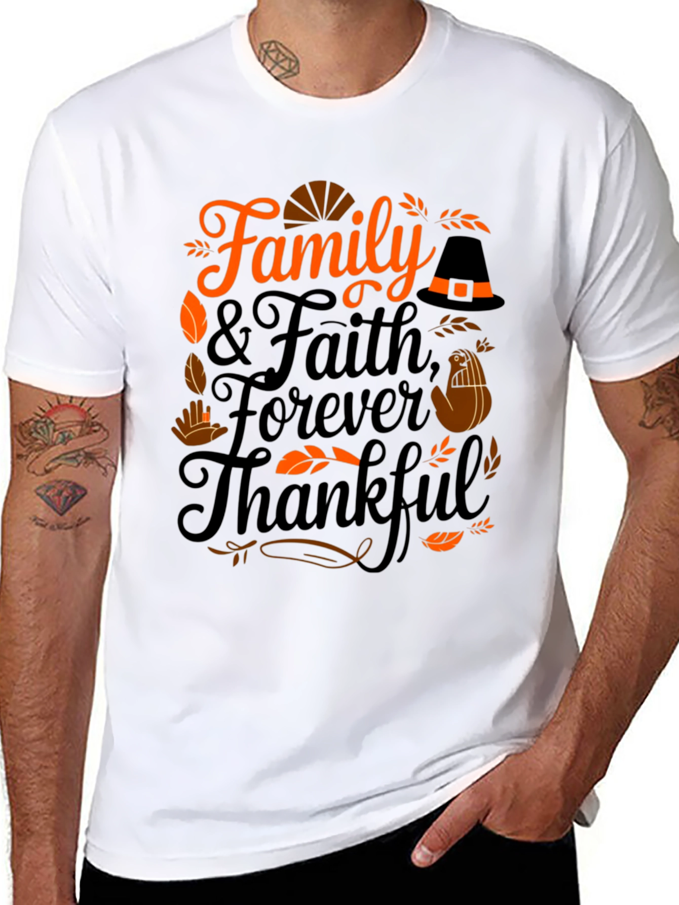 Family Faith Forever Thankful T-Shirt