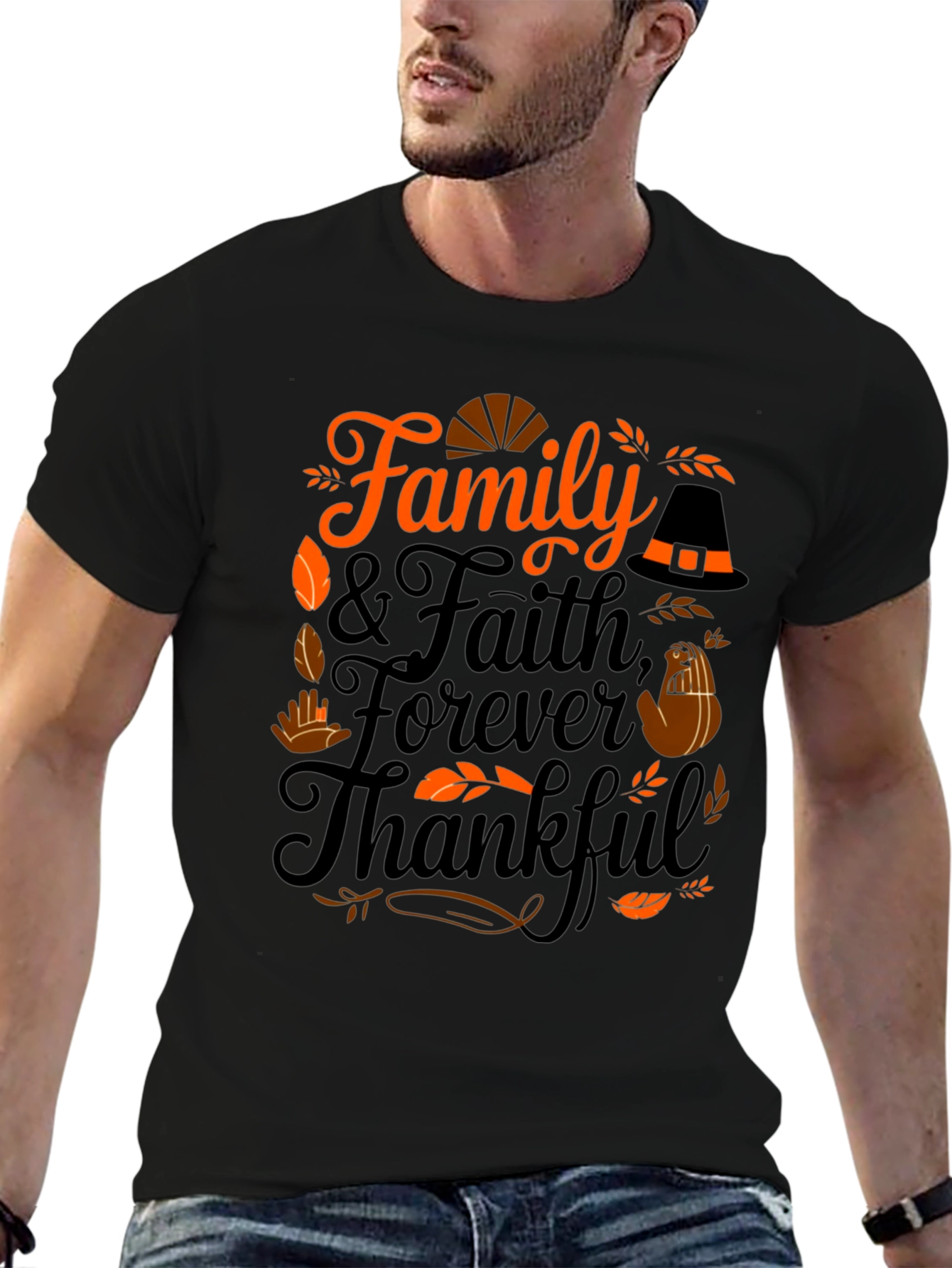 Family Faith Forever Thankful T-Shirt