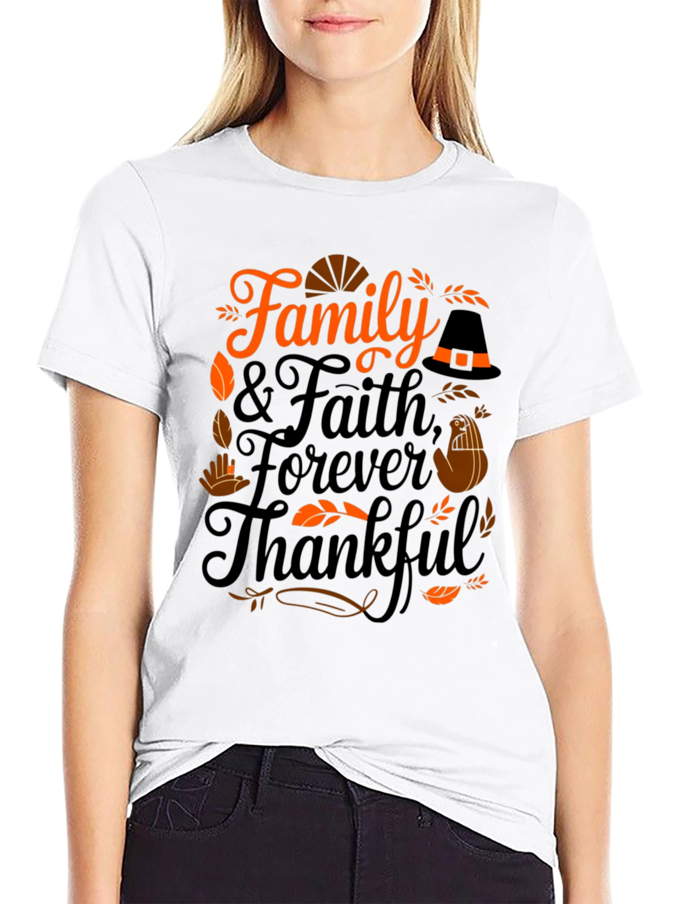 Family Faith Forever Thankful T-Shirt