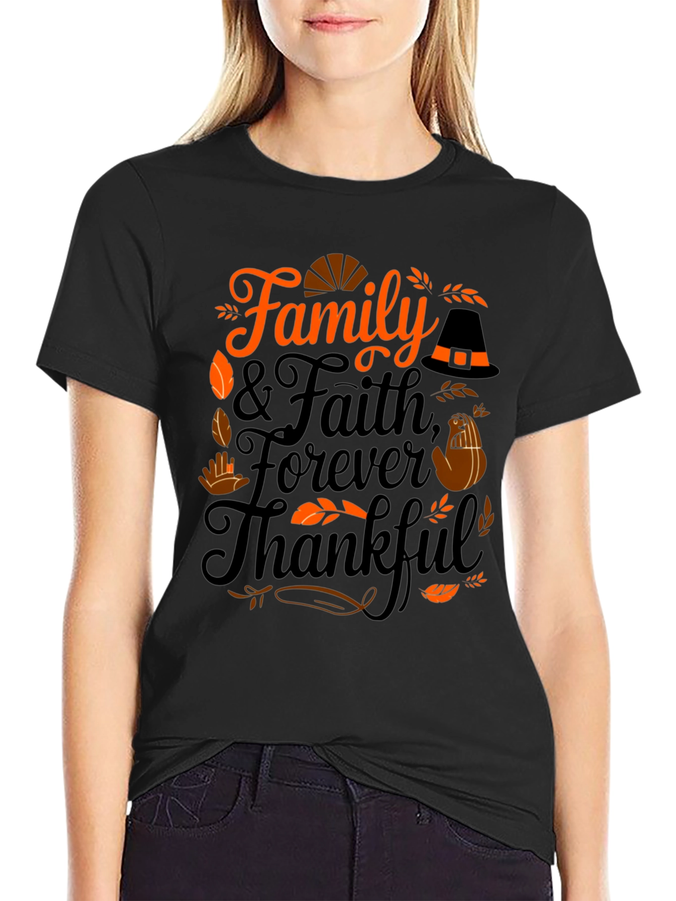 Family Faith Forever Thankful T-Shirt