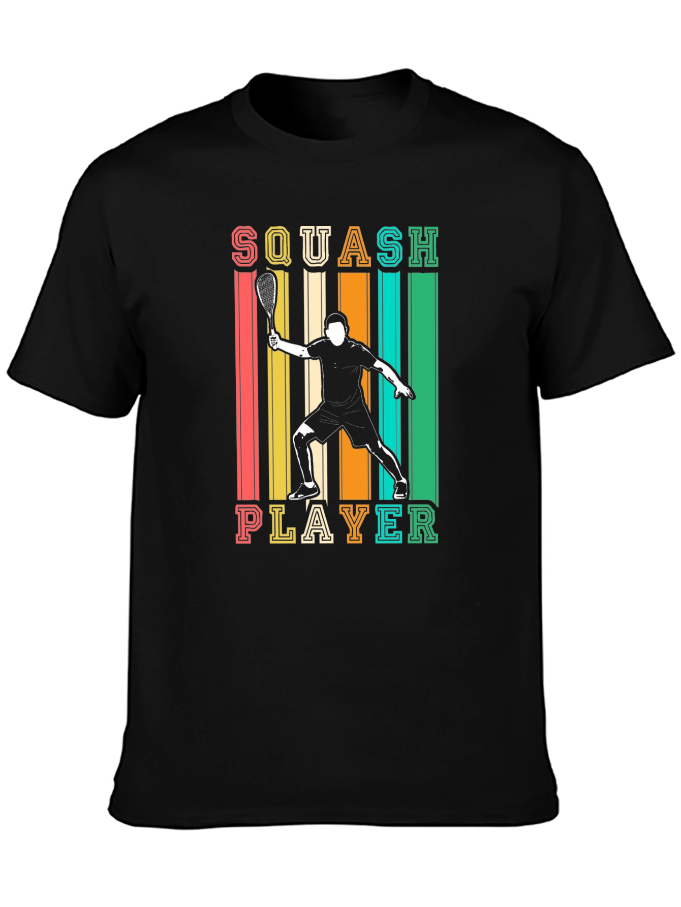 Squash Player Graphic Tee - Retro Style