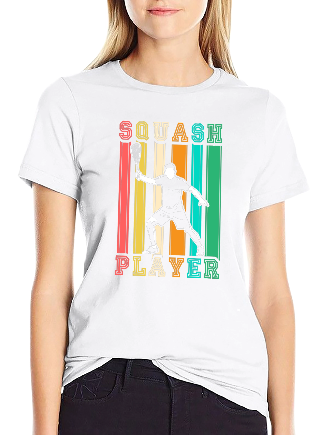 Squash Player Graphic Tee - Retro Style