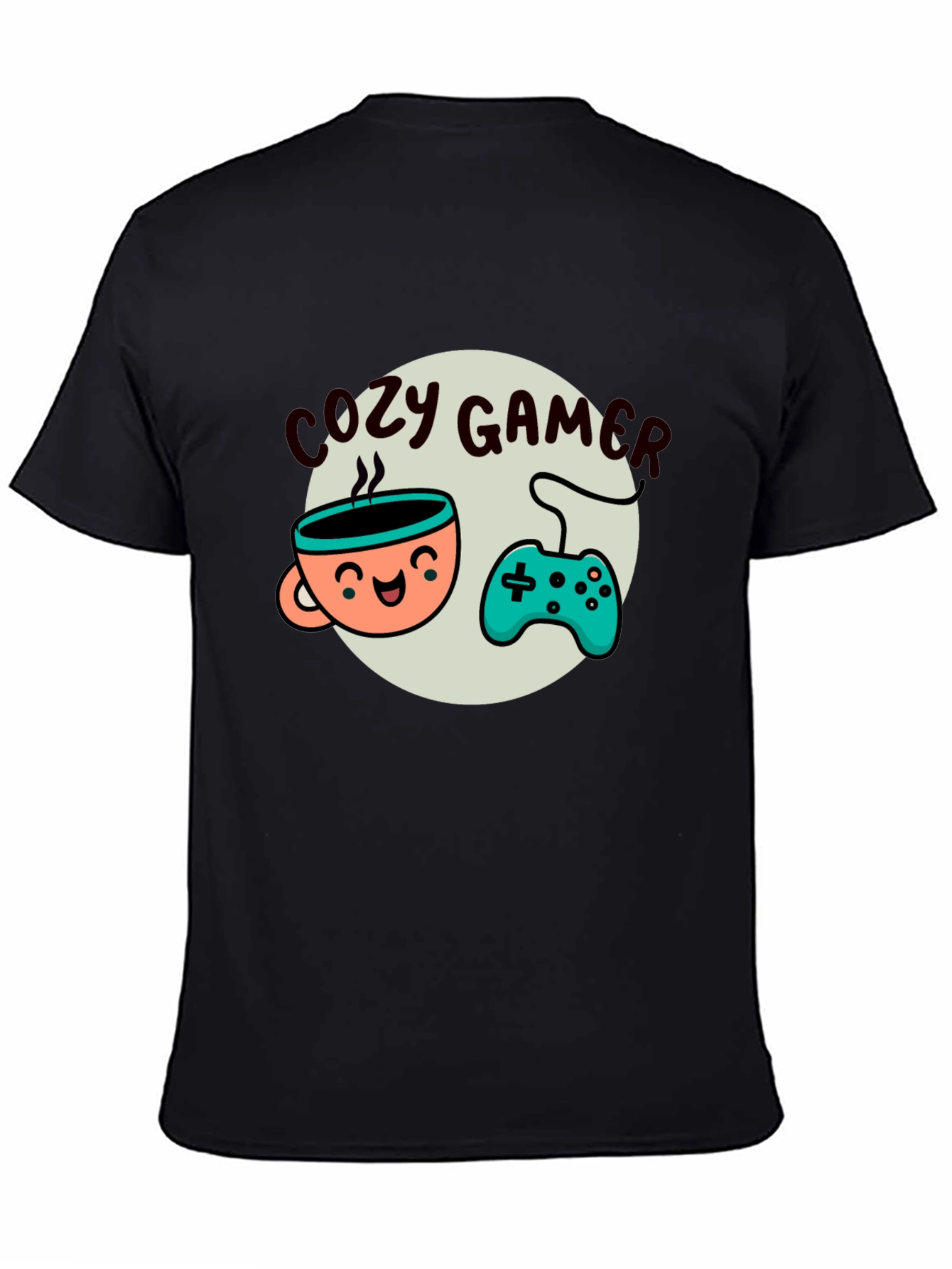 Cozy Gamer T-Shirt - Coffee and Controller Graphic Tee