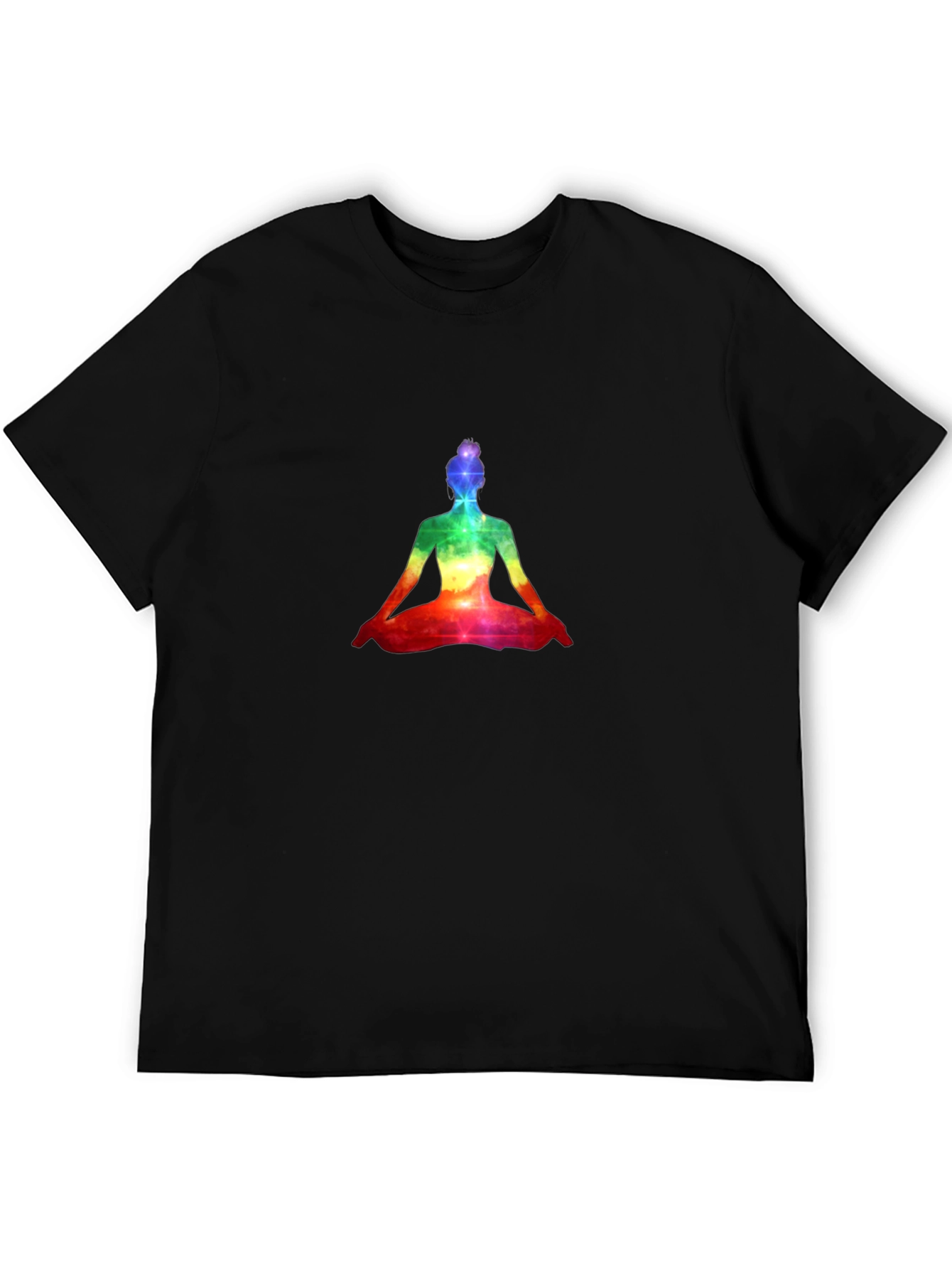 Rainbow Yoga Pose Graphic Tee - Black