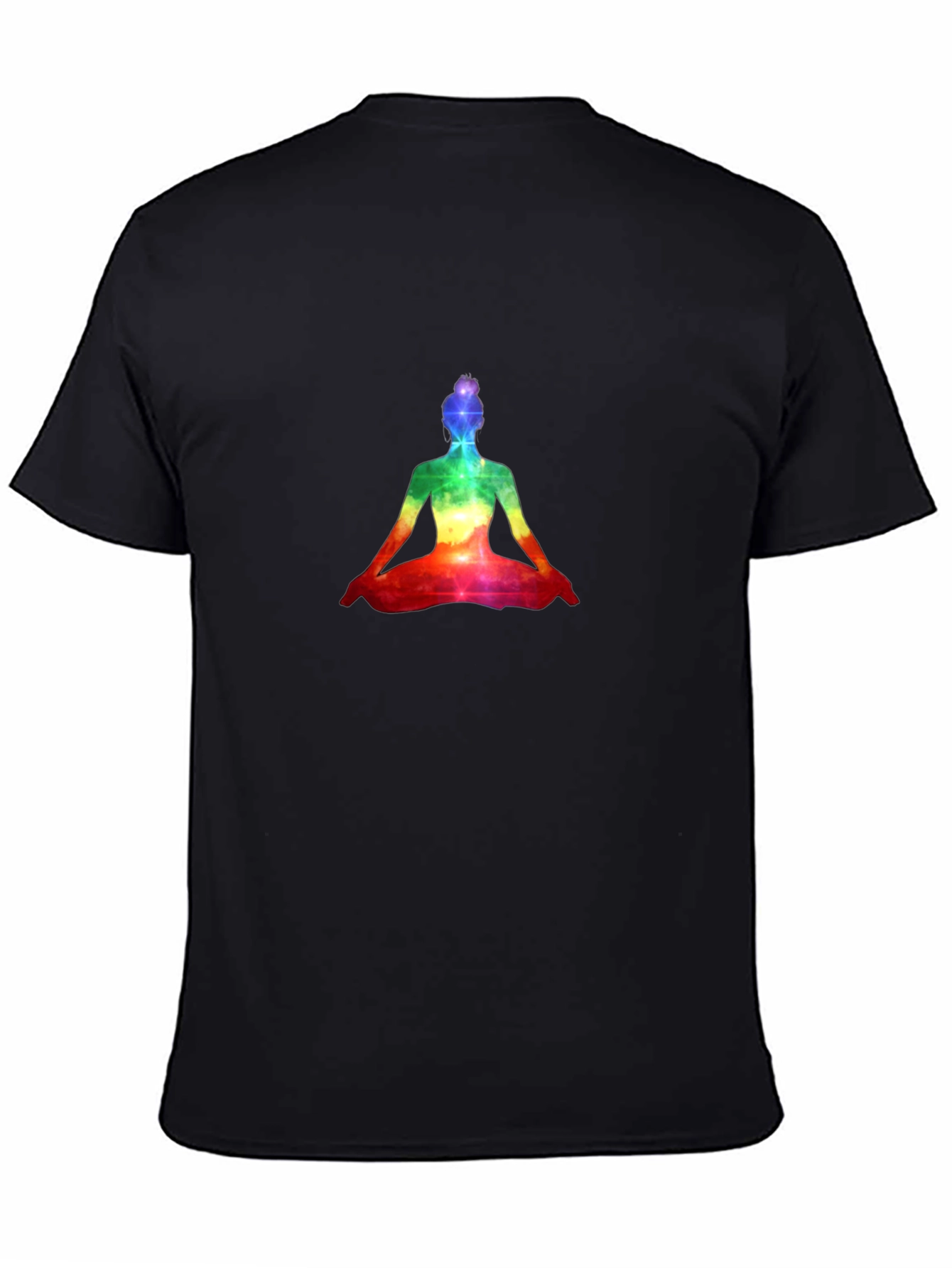 Rainbow Yoga Pose Graphic Tee - Black