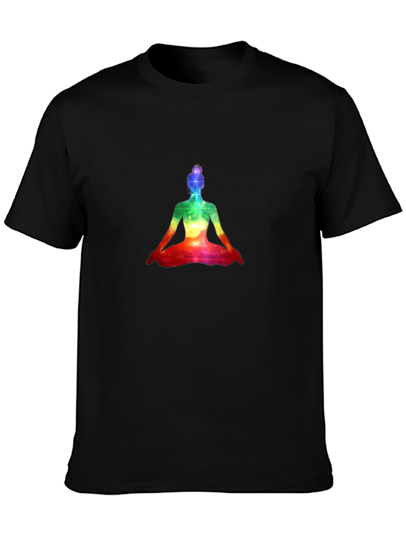 Rainbow Yoga Pose Graphic Tee - Black
