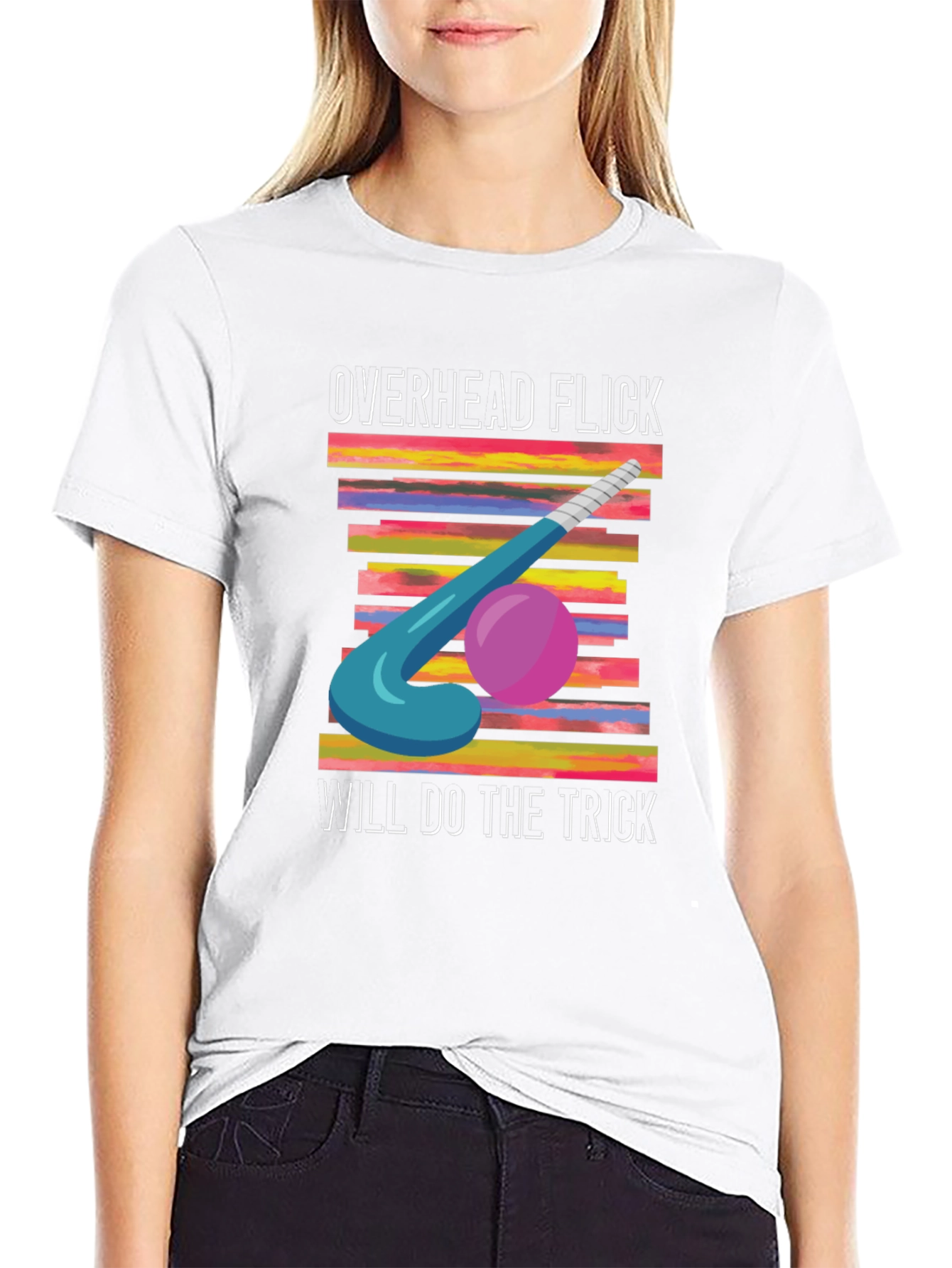 Overhead Flick Hockey T-Shirt - Sporty Graphic Tee