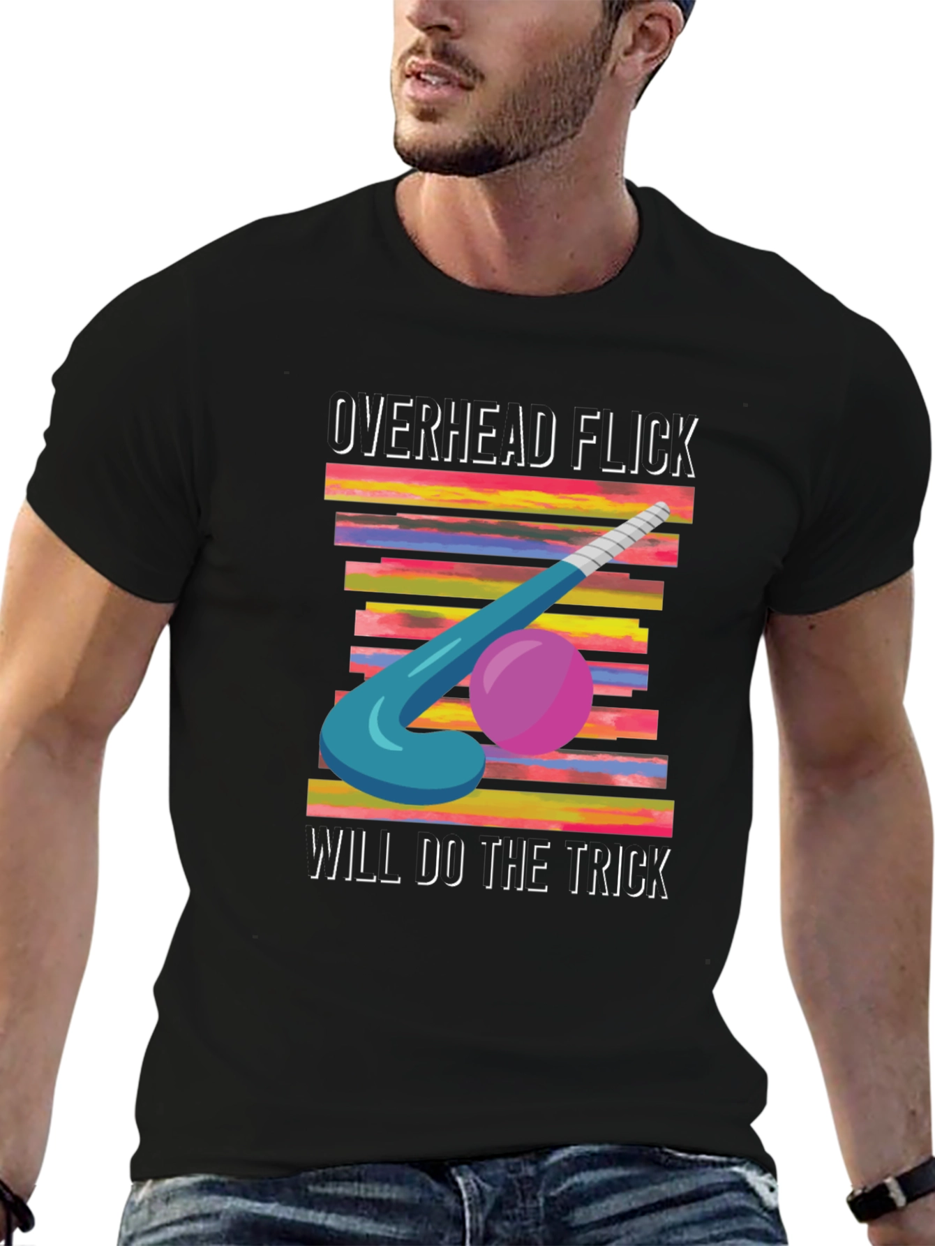 Overhead Flick Hockey T-Shirt - Sporty Graphic Tee