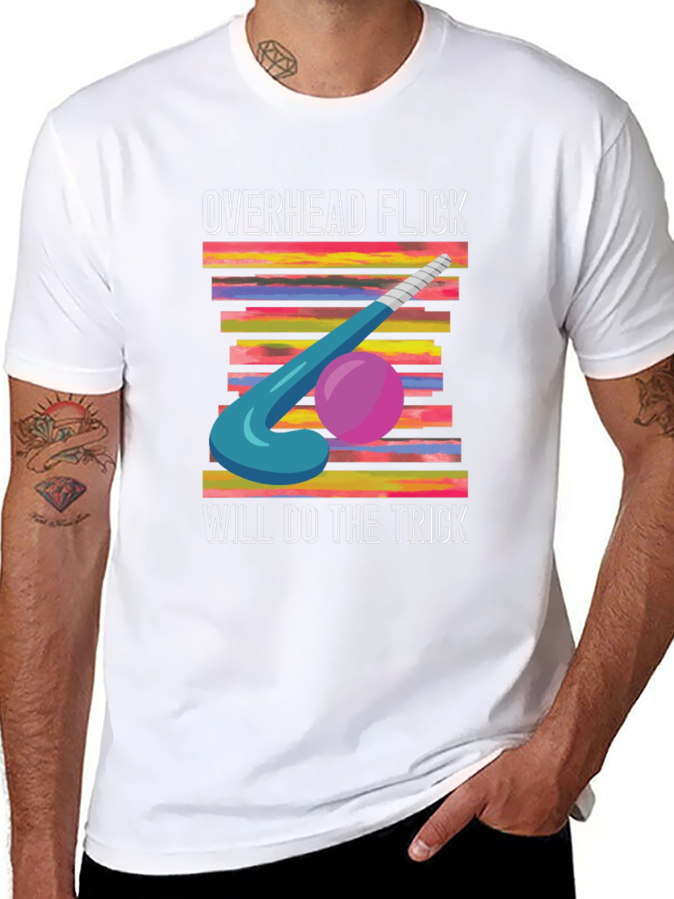Overhead Flick Hockey T-Shirt - Sporty Graphic Tee