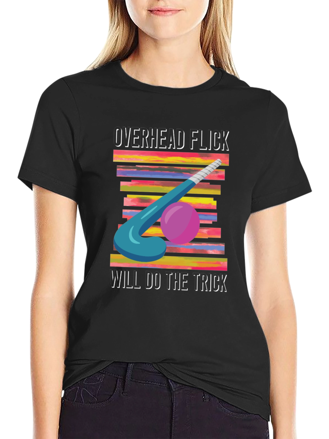 Overhead Flick Hockey T-Shirt - Sporty Graphic Tee