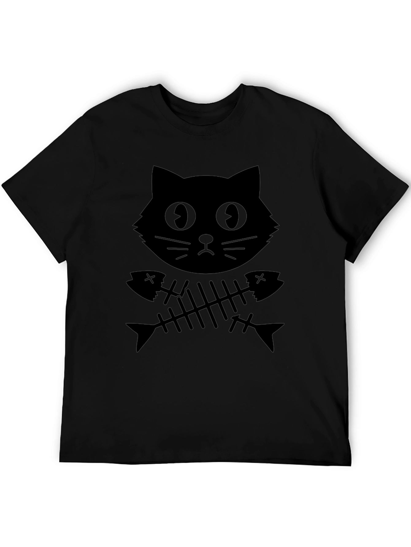 Black Cat & Fishbone Graphic T-Shirt
