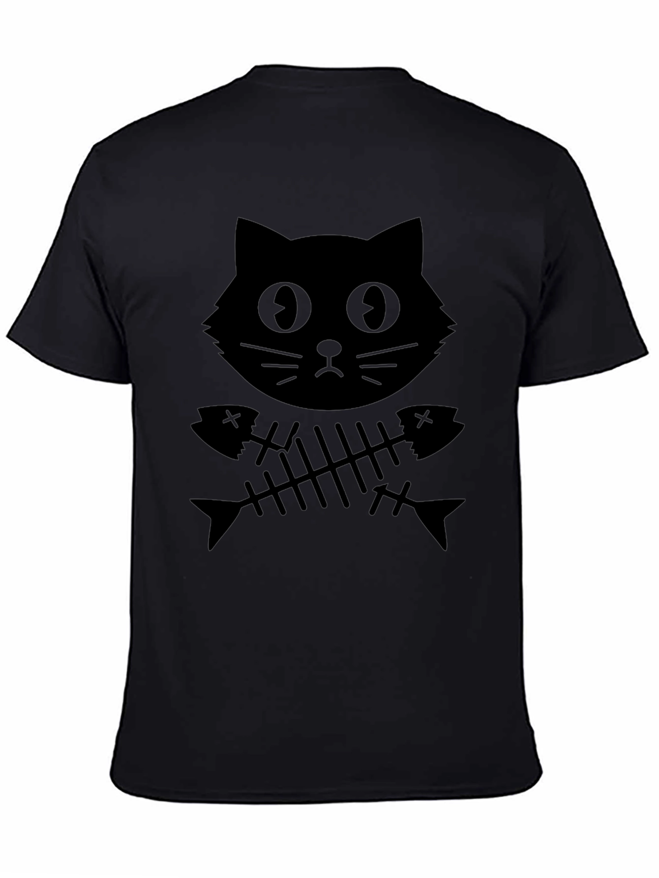 Black Cat & Fishbone Graphic T-Shirt
