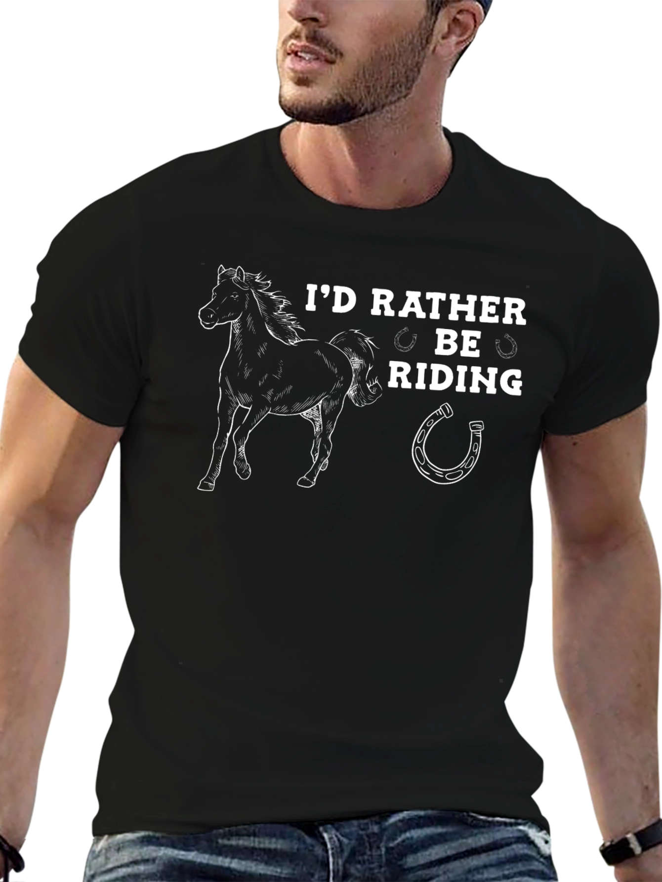 Id Rather Be Riding Horse T-Shirt
