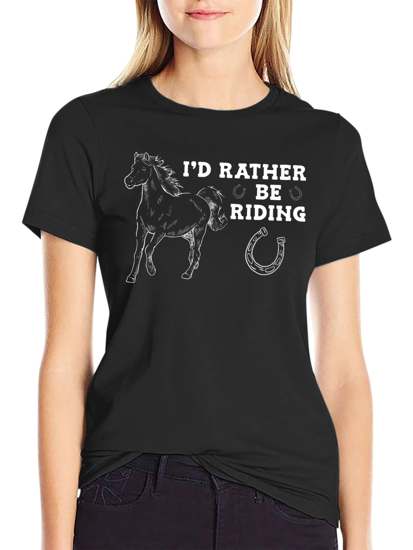 Id Rather Be Riding Horse T-Shirt